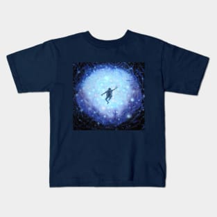 Astronaut floating in space Kids T-Shirt